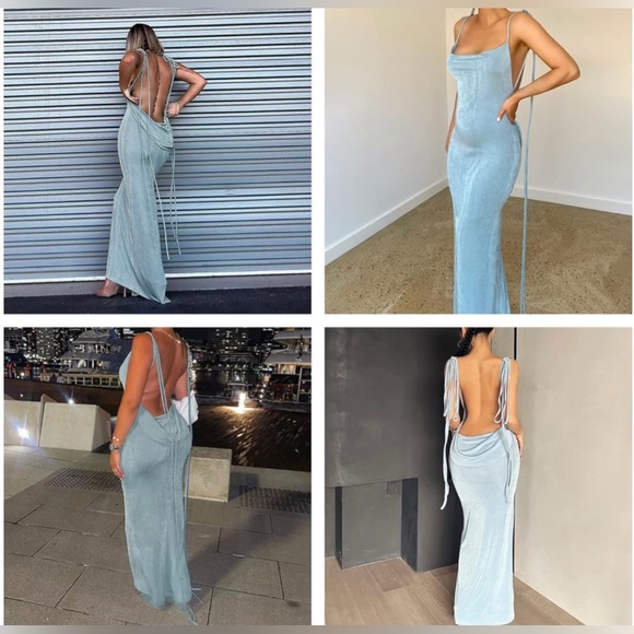 NWOT Draped Backless Bodycon Club Maxi Dress Size Medium - Picture 6 of 7